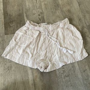 ABERCROMBIE & FITCH BEIGE LINEN BLEND SHORTS